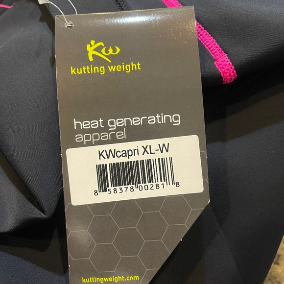 NEW KUTTING WEIGHT Heat Generating Set Shirt Capri Large XL Neoprene Black NWT - Picture 8 of 15